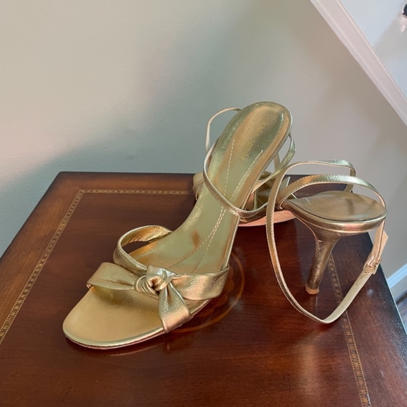 kate spade Shoes Kate Spade Gold Bow Strappy Sandal Poshmark